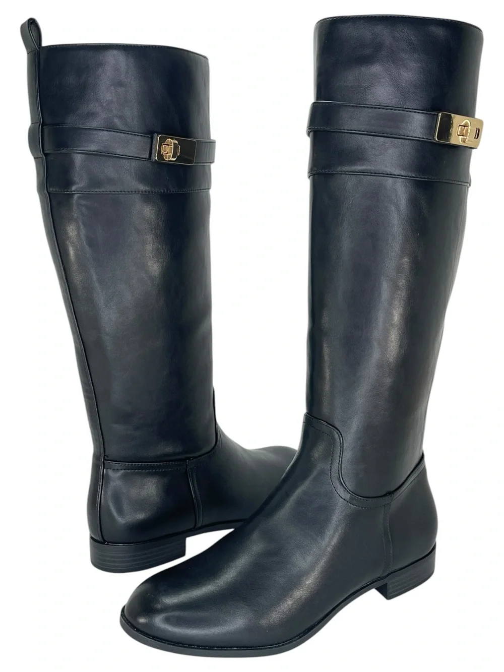 Giani Bernini Taharahh Black Faux Leather Knee High Womens Boots Size 9.5M - Picture 9 of 12